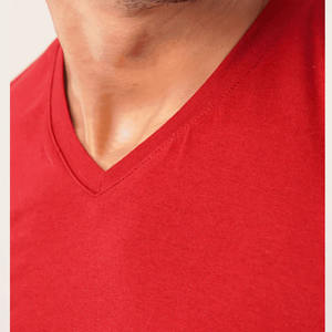 Customized High Quality 100% Cotton <b>T</b>-<b>Shirt</b> for <b>Men</b> Loose Fit Custom Logo OEM Service Short Sleeve <b>V</b>-<b>Neck</b> Breathable <b>Men</b> <b>T</b>-<b>Shirt</b> - Product Image 2