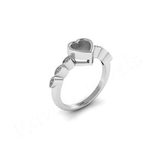 แหวน925แท้ลายหัวใจเงินแท้เครื่องประดับ DIY แหวนเปล่าทอง14K สำหรับเก็บขี้เถ้าทำจากเรซิ่นทำงานหน้าอก - Product Image 6