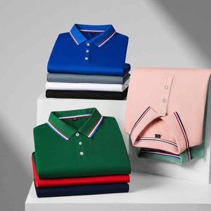 High Quality Custom <b>Men's</b> Ice Silk Polo <b>Shirt</b> With Embroidered Logo Wholesale High-End Plain Golf <b>T</b>-<b>Shirt</b> Sports POLO RTS Casual - Product Image 4