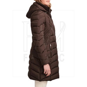 แจ็กเก็ตขนปลาปักเป้าแบบมีซิปสำหรับผู้หญิงผ้าถักย้อมสีธรรมดาผ้าโพลีเอสเตอร์100% แบบปรับแต่งได้สำหรับฤดูหนาว - Product Image 2