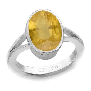 Certified Natural Yellow Sapphire Pukhraj Gemstone <b>Rings</b> Oval Cut <b>Diamond</b> with Bezel Setting for Everyday Wear - Product Image 1