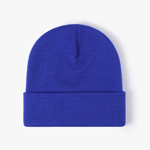 Wholesale White Knit Beanie Hat Ribbed <b>Winter</b> <b>Cap</b> Unisex Soft Warm Stretch Plain Skull <b>Cap</b> Custom Logo Hat - Product Image 4