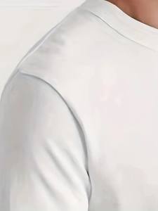 Nouvelle tendance T-shirt à col rond à manches longues de couleur unie pour hommes adaptés au printemps et à l'automne - Product Image 4