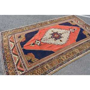 Classic Red Black Kilim <b>Rug</b> 5.2 X 8.9 ft Large Size Turkish Wool Area <b>Rug</b> with Latex Backing for <b>Hallway</b> Room 10mm Thickness - Product Image 4