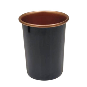 Planteur rond en aluminium de haute qualité émail rose et couleur cuivre pour jardinière de bureau intérieure jardinage fait à la main - Product Image 2