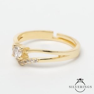 Anillo Solitario de Plata de Ley 925 con Circonita, Diseño Geométrico, Bañado en Rodio, Estilo Hip-Hop, para Compromiso - Product Image 3