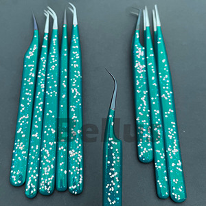 Pinzas de extensión de pestañas personalizadas, herramienta de pestañas profesional de acero inoxidable puntiaguda, equipo de belleza de etiqueta privada ligero y duradero - Product Image 6
