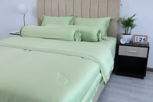 Kit de quatre pièces de mariage de luxe de haute qualité ensemble de literie doux et frais pour les années 600 + sophistiqué moderne solide écologique toutes saisons - Product Image 6