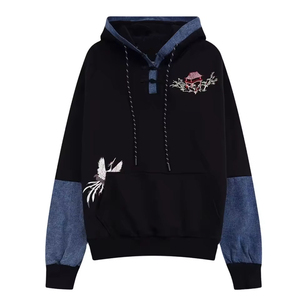 Sudadera con capucha bordada de hombre a la moda precio al por mayor Sudadera con capucha bordada mezclada de algodón sudaderas con capucha bordadas personalizadas de alta calidad para hombre - Product Image 1