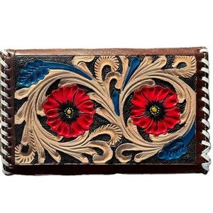 Bolso ejecutivo de cuero genuino de piel de vaca Vintage bohemio de primera calidad con estampado de animales hecho a mano India cierre de cremallera logotipo adornado - Product Image 2