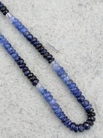 Perles Rondelle à facettes saphir bleu pour ensembles de bijoux fabrication artisanale perceuses centrales ombragées en gros perle de pierres précieuses en vrac l