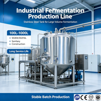 Cuve de Fermentation Biologique en Acier Inoxydable, Pompe de Bioréacteur 50L 100L 200L 2000L 3000L, Haute Productivité, Certifiée ASME CE
