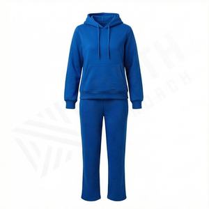 Conjunto Deportivo de Invierno para Mujer, de Algodón, con Estampado Sólido, para Yoga, Fitness, Uso Diario, Sudadera con Capucha de Felpa Suave, Pantalones Deportivos para Correr, Gimnasio, Actividades - Product Image 1