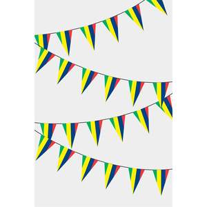 Mauritius Triangular <b>Burlap</b> Flag Bunting for Celebrations & Events - Product Image 1