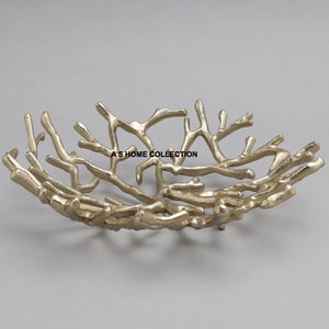 Cuenco decorativo de vajilla de calidad superior Cuenco de chocolate con forma retorcida de color aluminio y dorado para decoración de bodas - Product Image 2