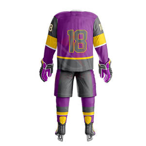 Concevez votre propre maillot de hockey sur glace - Prix bas Nouveauté Couleurs personnalisées 100% polyester Service personnalisé OEM Ensembles d'équipe personnalisés - Product Image 5
