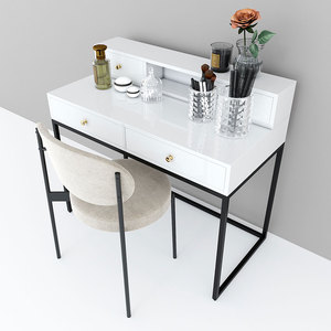 Tocador de Estilo Escandinavo con Patas de Hierro, Marco de Metal MDF BTD68045, Tocador con Almacenamiento Extraíble para Baño y Sala de Estar - Product Image 2