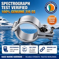 Rail de montage pour auvent bimini en acier inoxydable 316, à mâchoires articulées, glissière pour tube de 50 mm, accessoires de quincaillerie pour yacht et bateau
