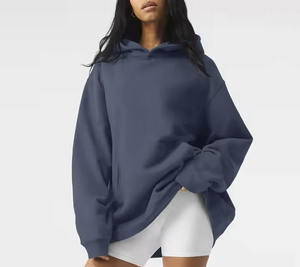 2025 personnalisé lourd polaire goutte épaule pull à capuche unisexe épaissi surdimensionné ample nouveaux sweats à capuche à la mode femmes - Product Image 1