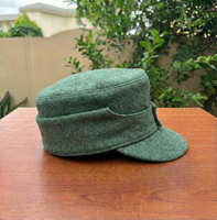 Casquette de campagne allemande M43 de la Seconde Guerre mondiale, verte, en laine Panzer