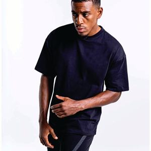 T-shirts solides à manches courtes et à col en O pour hommes T-shirts respirants en coton grand et grand confort - Product Image 3