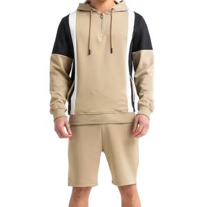 Ensemble sweat-shirt et short pour homme, streetwear décontracté, taille confortable, 100% coton molleton, logo personnalisé pour homme - Product Image 1