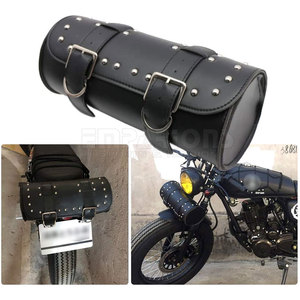 Bolsa de herramientas de motocicleta personalizada, de cuero negro alforja, rollo de almacenamiento de barril, bolsas de motorista de cuero PU - Product Image 3