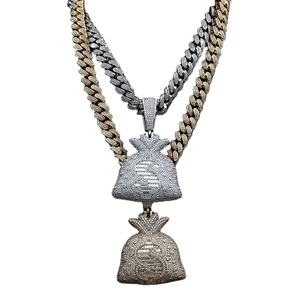 สร้อยคอเพชรหรูหราพร้อมจี้เงิน VVS Moissanite 925เงินจี้ทองพร้อมใบรับรองเกรดเกรดกราแบบกำหนดเองล่าสุด - Product Image 1