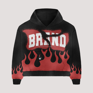 Customized 100% Cotton Baggy Fleece <b>Oversized</b> Hoodies <b>Jogger</b> Set Tracksuit for Men Breathable Fitness Sportswear Printed Hooded - Product Image 1