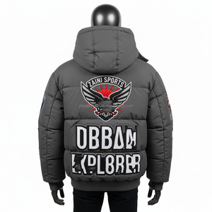 Veste doudoune d'hiver pour hommes Tissu polyester résistant Logo brodé personnalisé Style Streetwear Manteau chaud Veste doudoune pour homme - Product Image 2