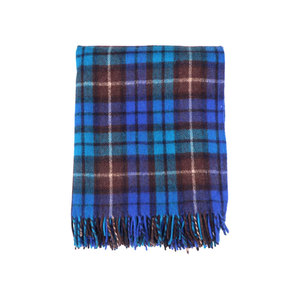 ผ้าห่มขนสัตว์สีฟ้าสไตล์บูคานันนุ่มสบายเหมาะสำหรับใช้ในฤดูหนาว - Product Image 1