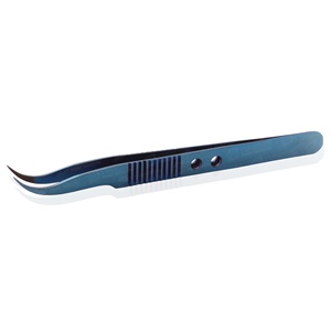 Pinces à cils professionnelles à pointes fermées, les plus vendues, pour extensions de cils, avec pointe en fibre Nano Grip - Product Image 2