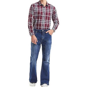 Jeans évasés personnalisés pour hommes, jeans slim empilés à la mode, à vendre en ligne au meilleur prix - Product Image 3