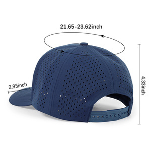 Logotipo personalizado en blanco Impermeable Running Hat Hombres Golf Hat Performance Sport Laser Cut Hole Perforated Trucker Gorra de béisbol - Product Image 5