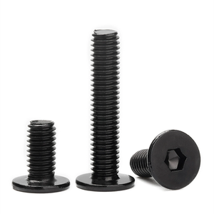 Vis à tête plate ultra-mince à six pans creux M2 M2.5 M3 M4 M5 M6 M8 3/8-16 en acier inoxydable zingué noir - Product Image 1