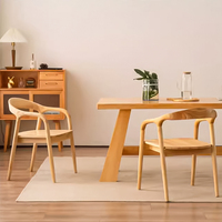 Chaise de salle à manger moderne en teck massif, légère et confortable, pour intérieur/extérieur, hôtel, appartement