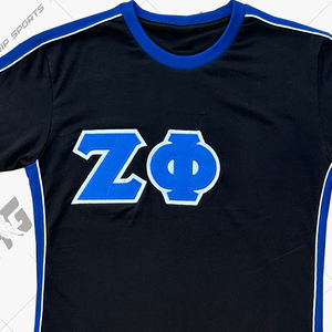 Camiseta Casual de Manga Corta para Hombre Zita Phii Negra y Azul Premium, con Botones, Logotipo Bordado Personalizado, Antiarrugas, Tejida - Product Image 5