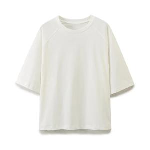 Camiseta sólida elegante para mujer HH, novedad de verano 2024, camiseta informal holgada de manga corta con cuello redondo, Tops básicos elegantes de algodón 100% - Product Image 3