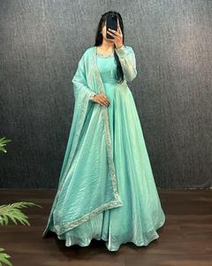 Diseñador Premium lavanda Anarkali vestido Bollywood elegante bordado Georgette Salwar para boda de lujo ropa festiva - Product Image 1