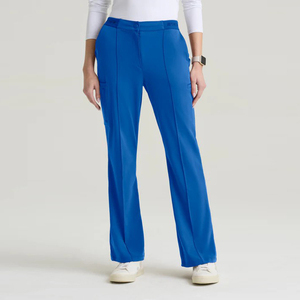 Ensemble de blouses et pantalons tissés YUHONG anti-rides à col en V et manches courtes pour femmes, idéal pour les salons de beauté et les spas - Product Image 4