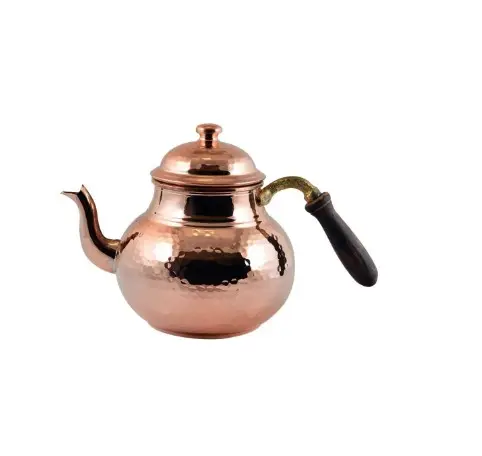 Théière en cuivre la plus épaisse de conception martelée pour le café et le thé servant la bouilloire
