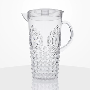 Carafe en verre gravée, design tendance, faite à la main, pour l'eau, le jus, la cuisine, la table, carafe décorative de luxe, capacité 1L, vente en gros - Product Image 4