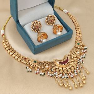 Hermoso Collar Tradicional Indio de Primera Calidad con Hermosos Pendientes para Mujer, Ideal para Ocasiones Festivas, Ropa Étnica - Product Image 1