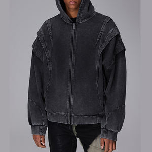 Automne à capuche Denim veste hommes Hip Hop jean manteau rétro jean veste rue décontracté Bomber vestes hommes femmes vêtements d'extérieur à capuche - Product Image 4