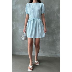 Vestidos Casuales Topshow - Diseño de Cuello Redondo Azul, Opción de Venta al Por Mayor Disponible - Product Image 5