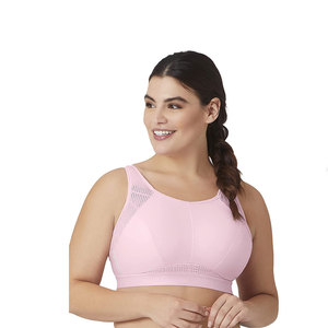 Digital Printing Logo Mesh High <b>Support</b> Four-Way Stretch Women's Sports Bra <b>Crop</b> <b>Top</b> Crisscross Straps Spandex/Nylon Fabric - Product Image 1