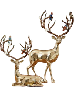 Meilleure qualité en fonte d'aluminium cerf Sculpture à la main Figurines d'intérieur décoratives Vaisselle Articles de décoration pour la maison - Product Image 1