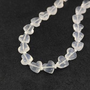 Cuentas de piedras preciosas en forma de corazón de cuarzo helado, proveedor indio de hebra larga de 8 pulgadas - Product Image 4