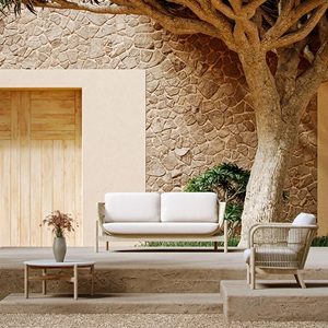 Ensemble de canapés Outdoor Garden Luxury Teck Wood Combination Rope - Marvella - Product Image 1