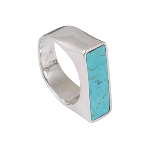 Vente en gros Chevalière unisexe en argent sterling de style bohème Fait à la main Unique Turquoise Bijoux de mode pour lui ses grandes fêtes - Product Image 2